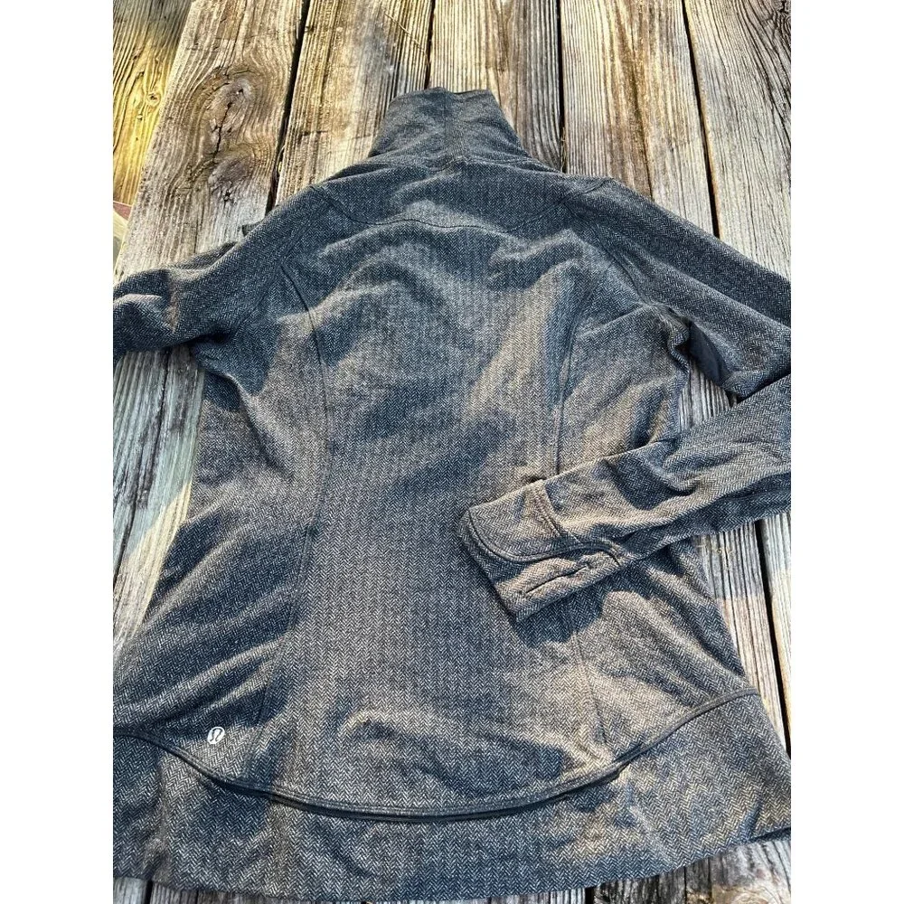 Lululemon Sweatshirt Womens Gray Fleece Knit 1/4 Zip Athletic Pullover Jacket 10